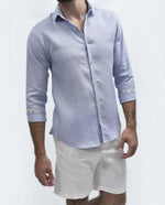 Premium Linen Long Sleeve Shirt - Blueberry